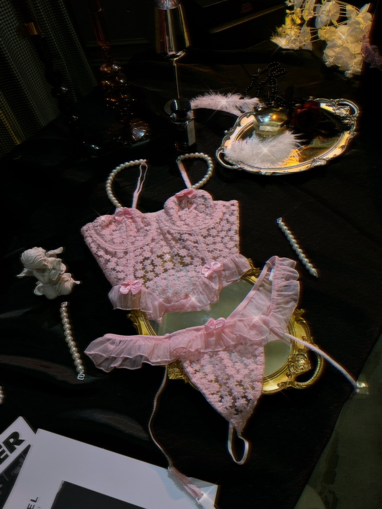 Lace Daisy Sexy Pearl Camisole Bra