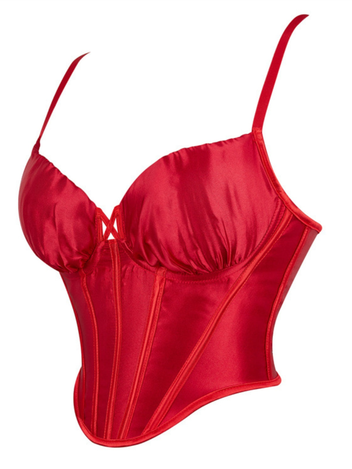 Red fishbone camisole European and American slim fit inner and outer top