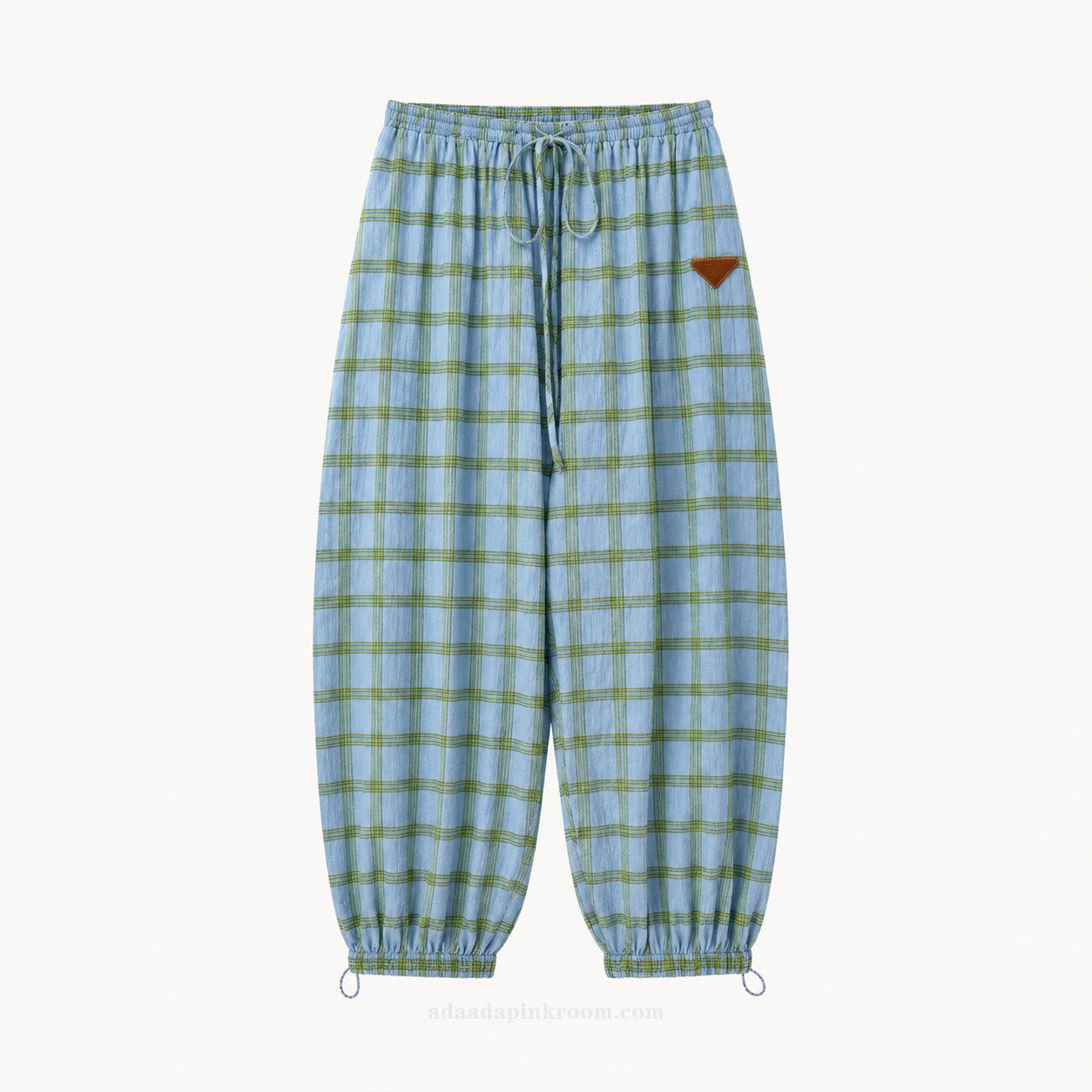 Checked Drawstring Trousers