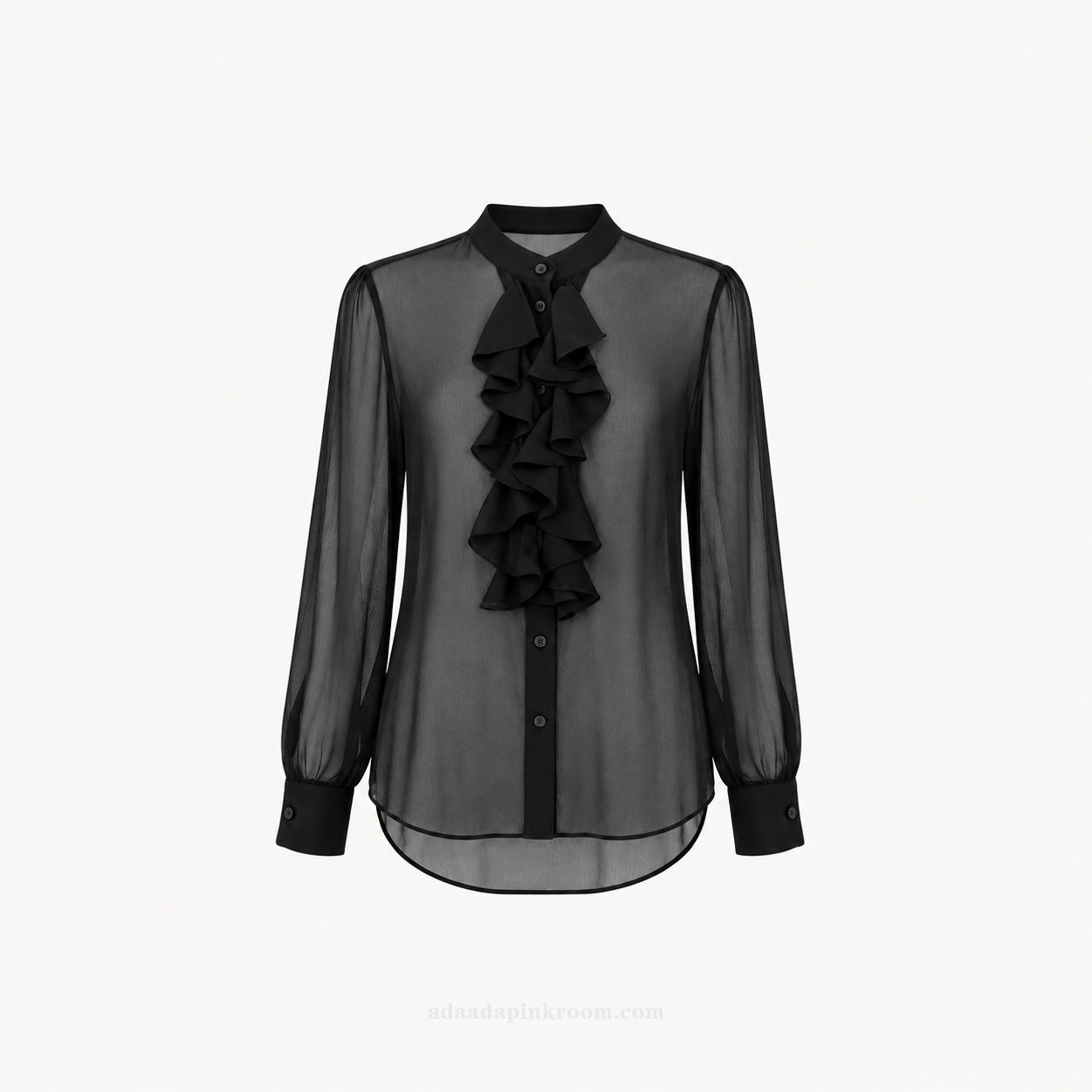 Ruffled Sheer Blouse