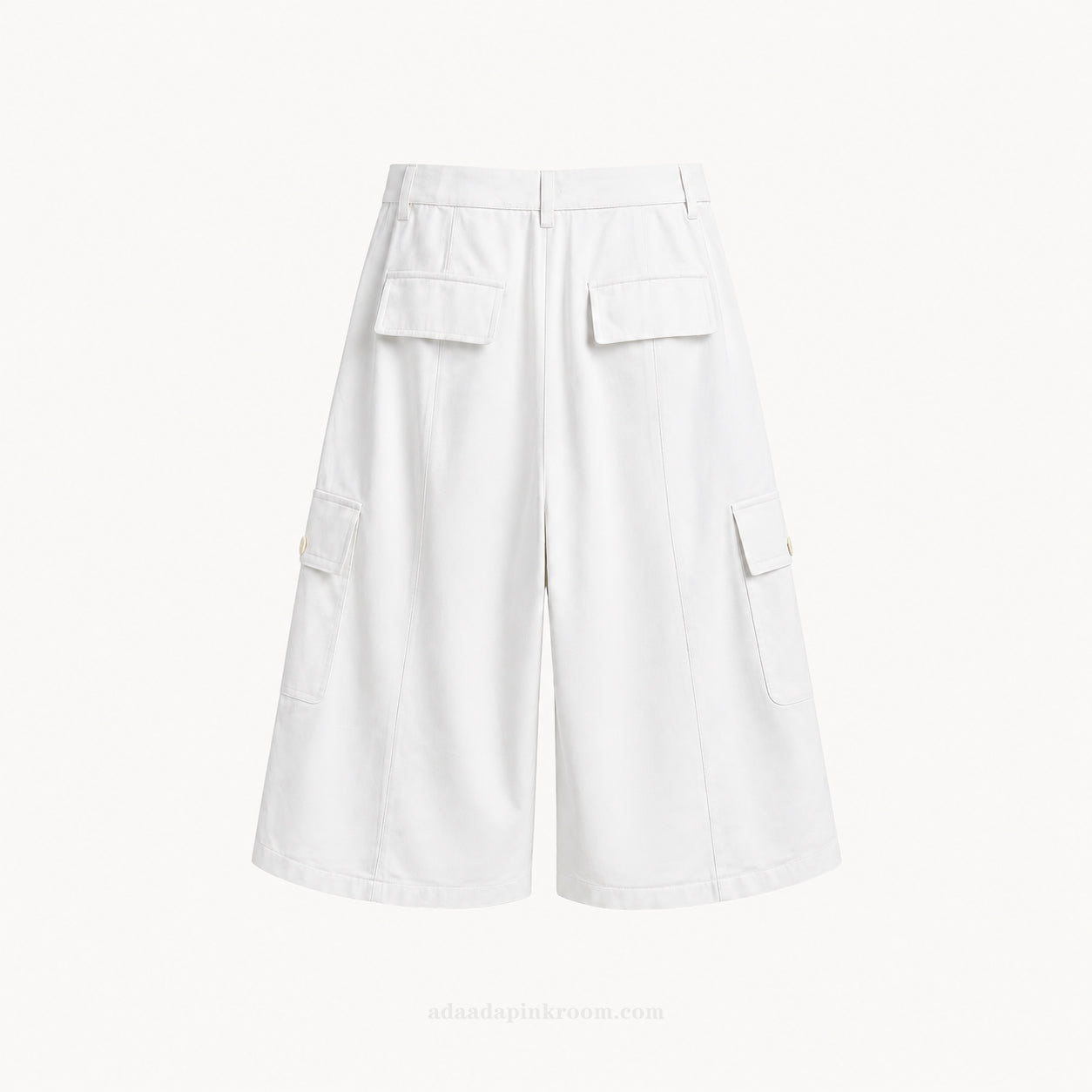 Belted Wide-Leg Bermuda Trousers