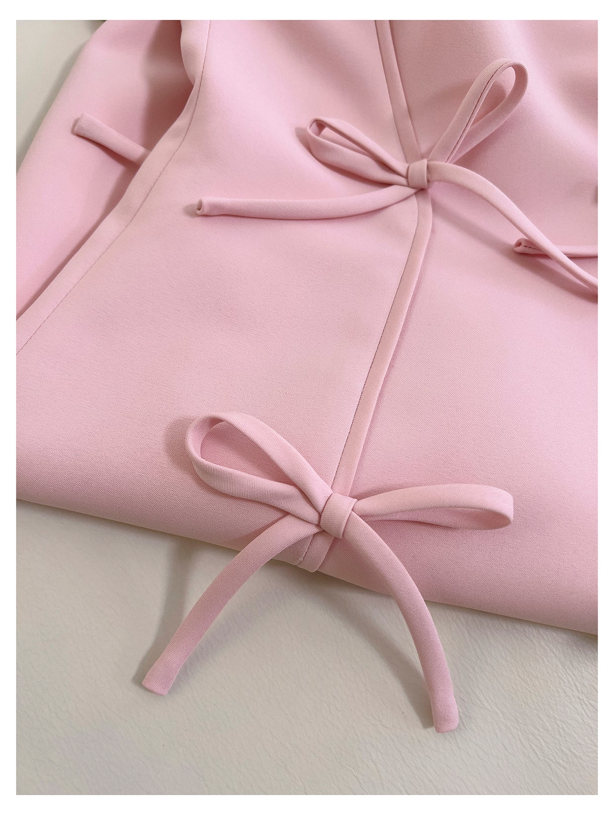 Pink bow waist slimming long dress, high-end suspender dress