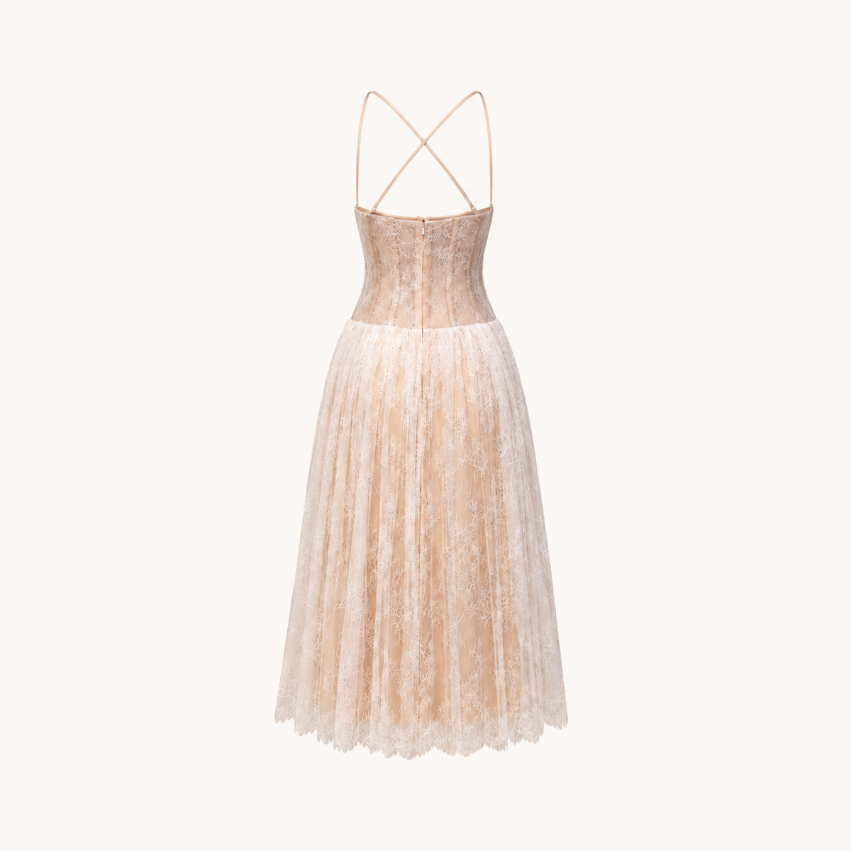 Camellia Blush Strappy Midi Dress