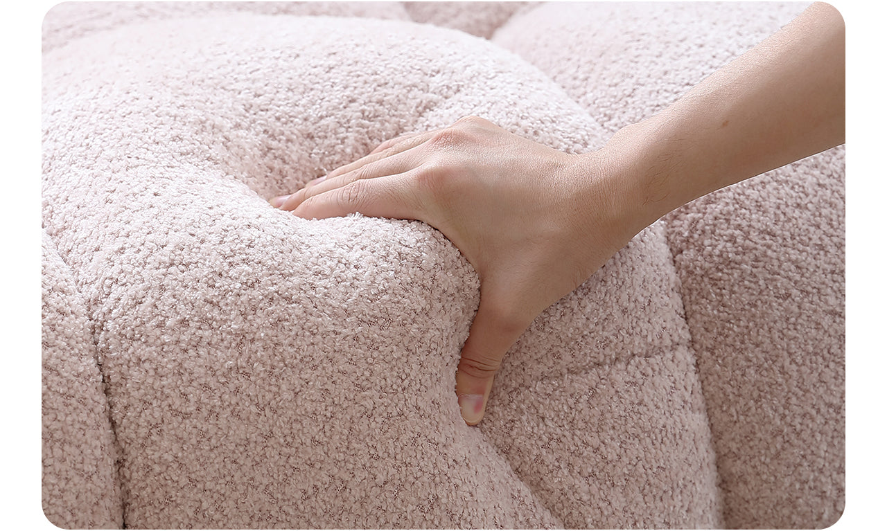 Light French retro cream style puff sofa marshmallow fabric sofa special offer