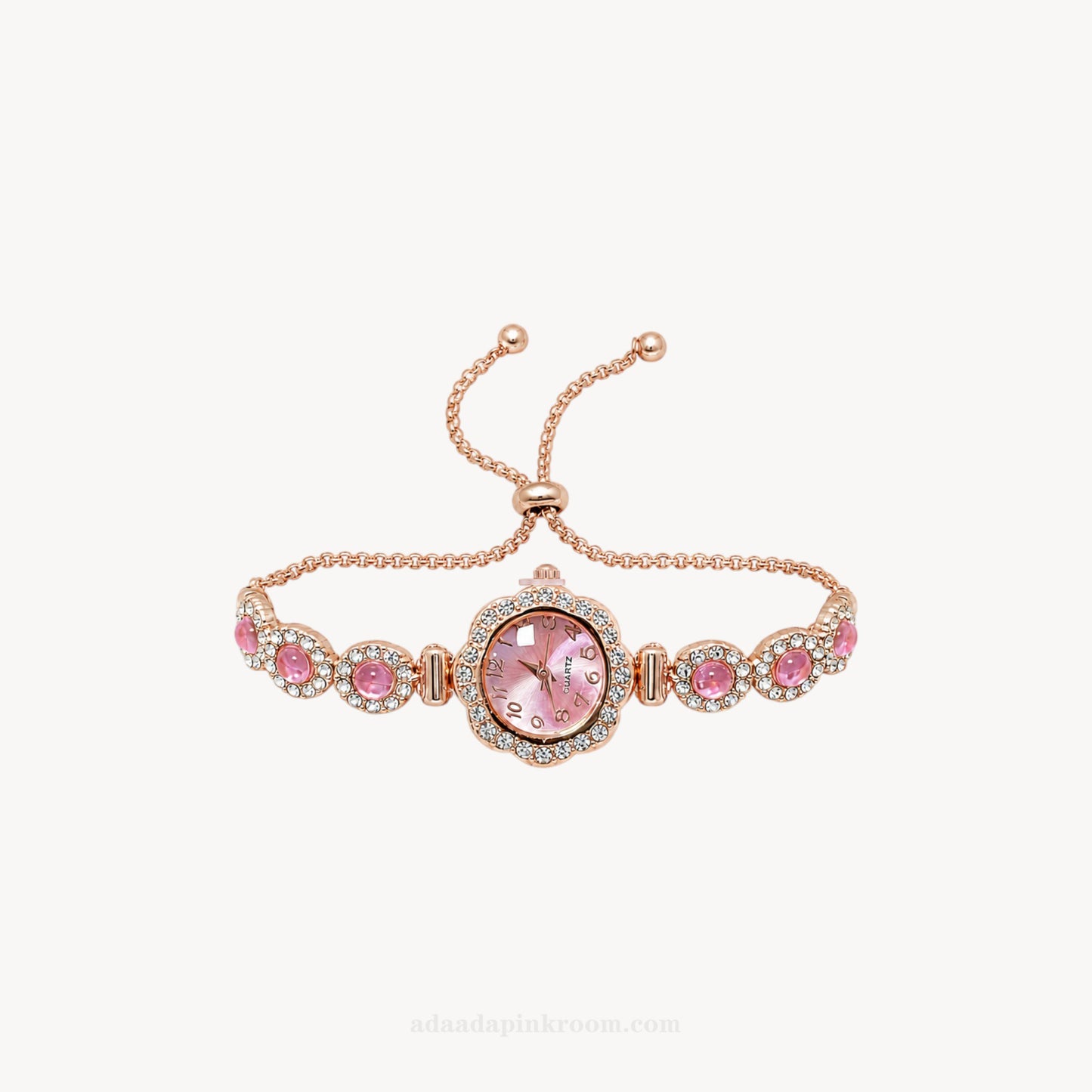 Pink Crystal Bracelet Watch