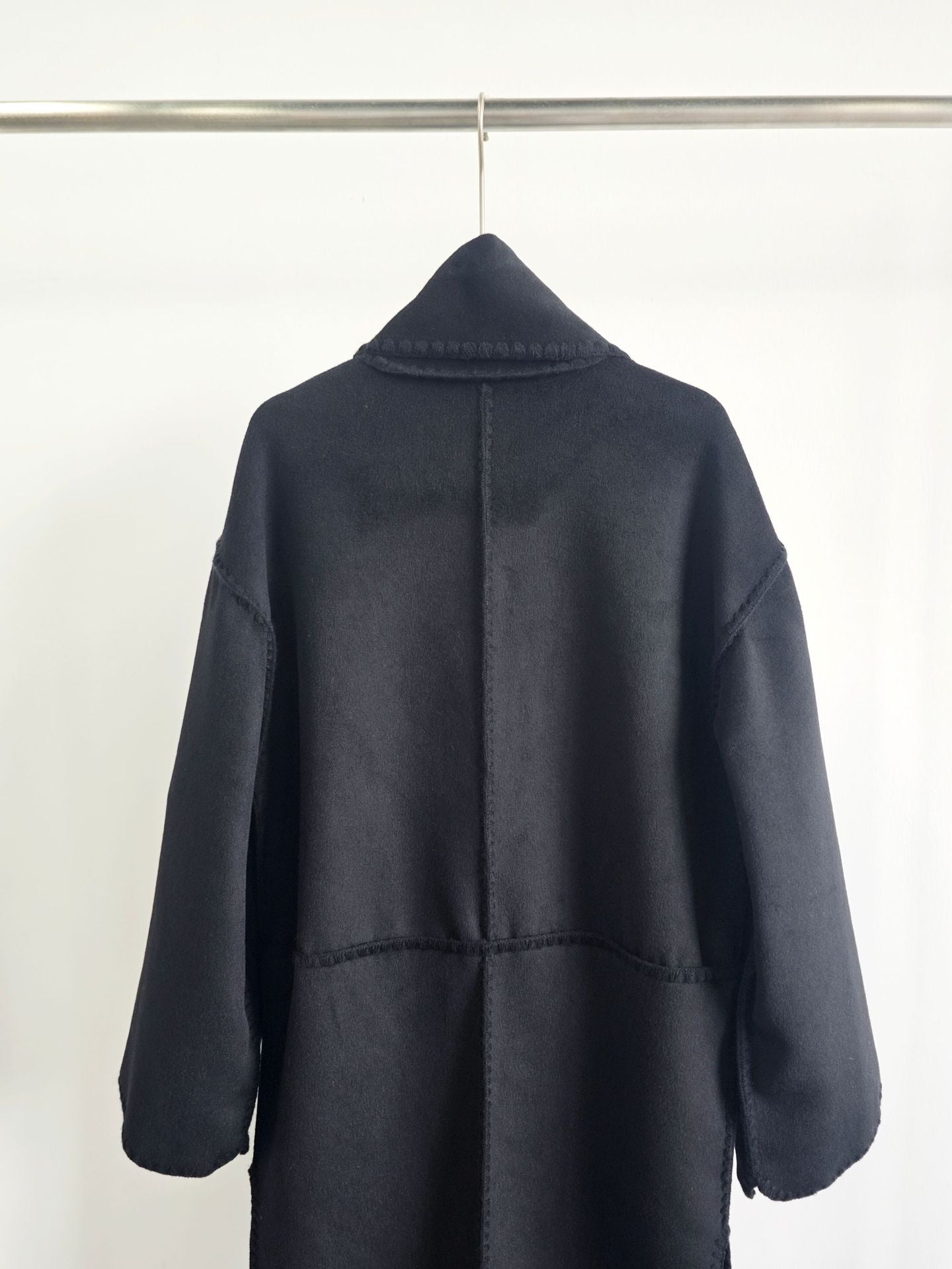 Autumn and winter loose slim camel wool blend embroidered scarf coat