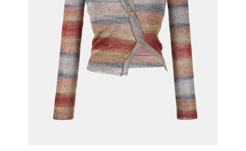 Asymmetric vintage contrast sweater