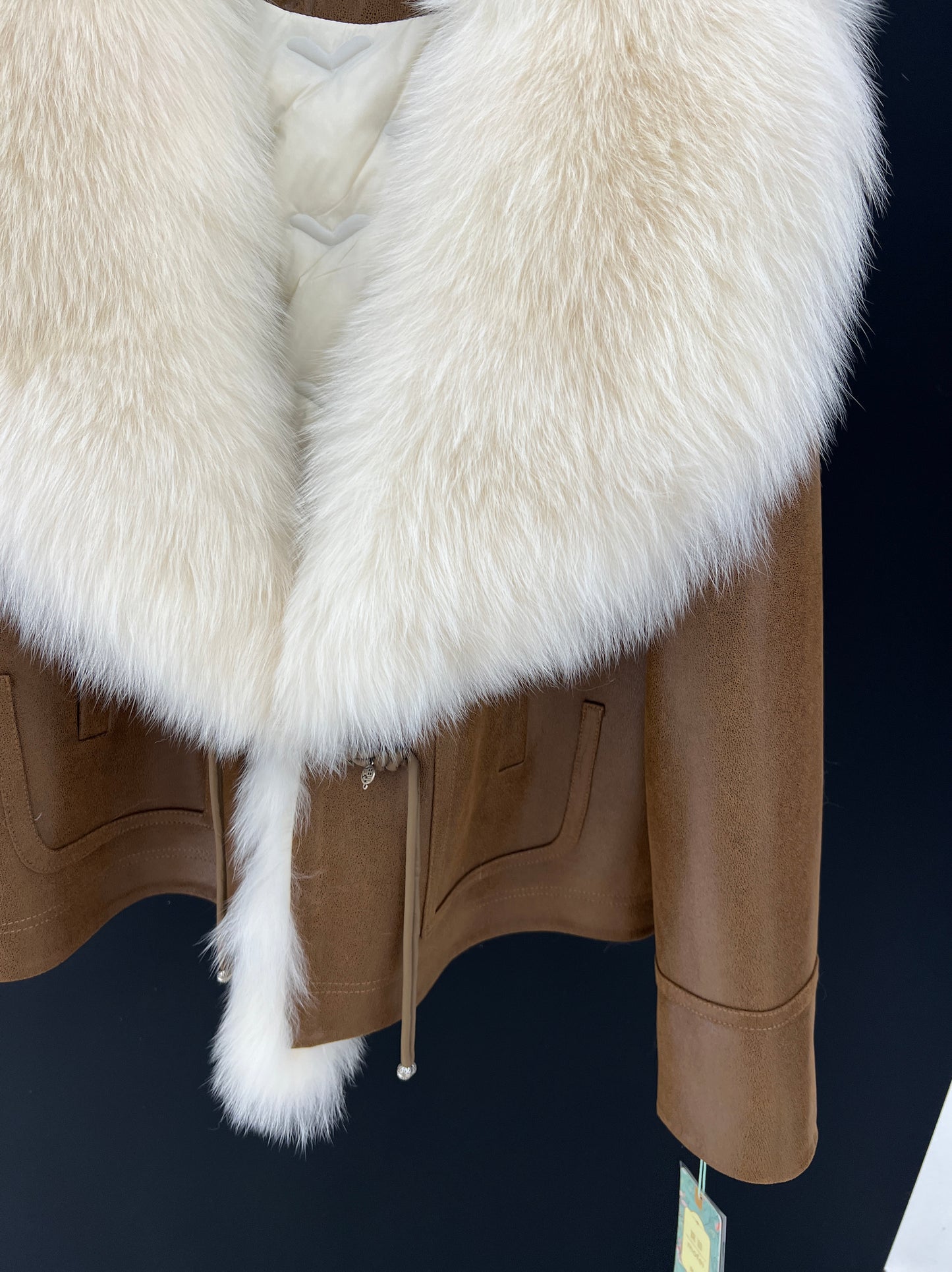 Deerskin jacket with fox fur lapel