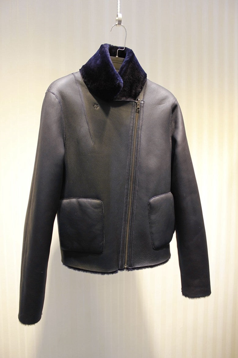 Merino sheep fur one-piece double-sided jacket imported from Spain
