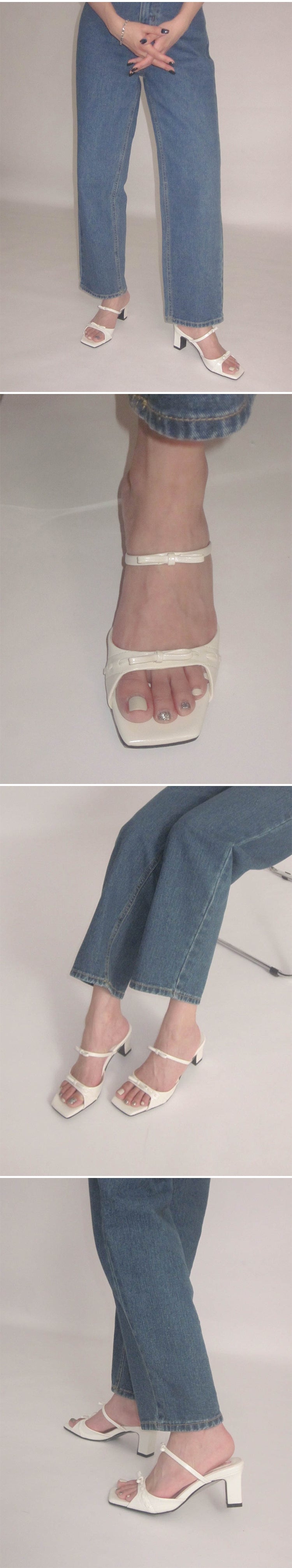 High heel bow sandals