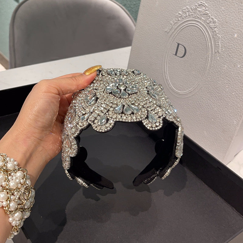 Wide-brim rhinestone small fragrant headband