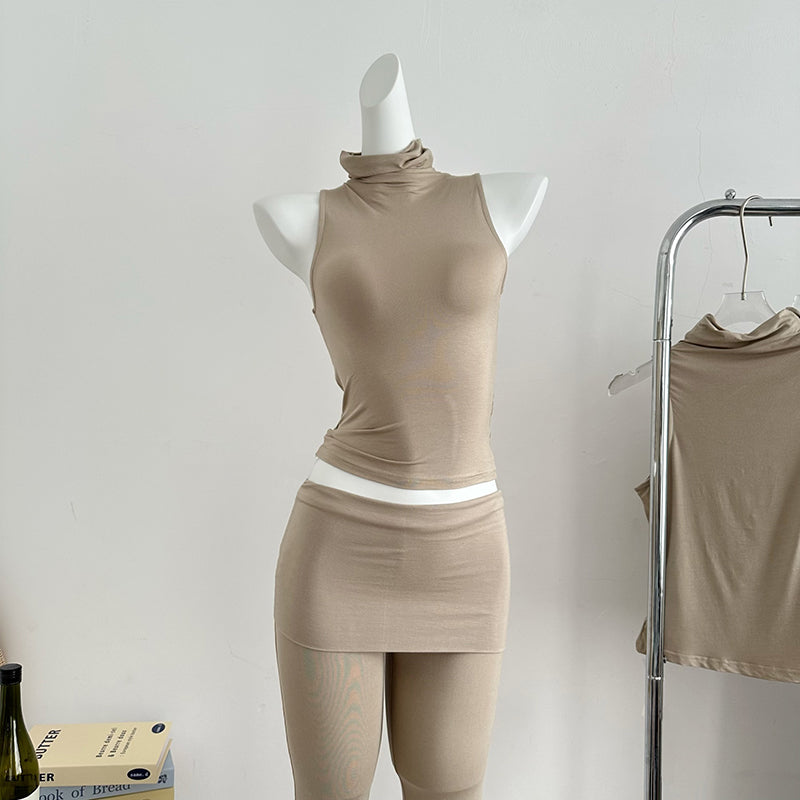 Sleeveless Slim Tank Top Hot Girl Low Waist Flare Pants Set Two-piece Set