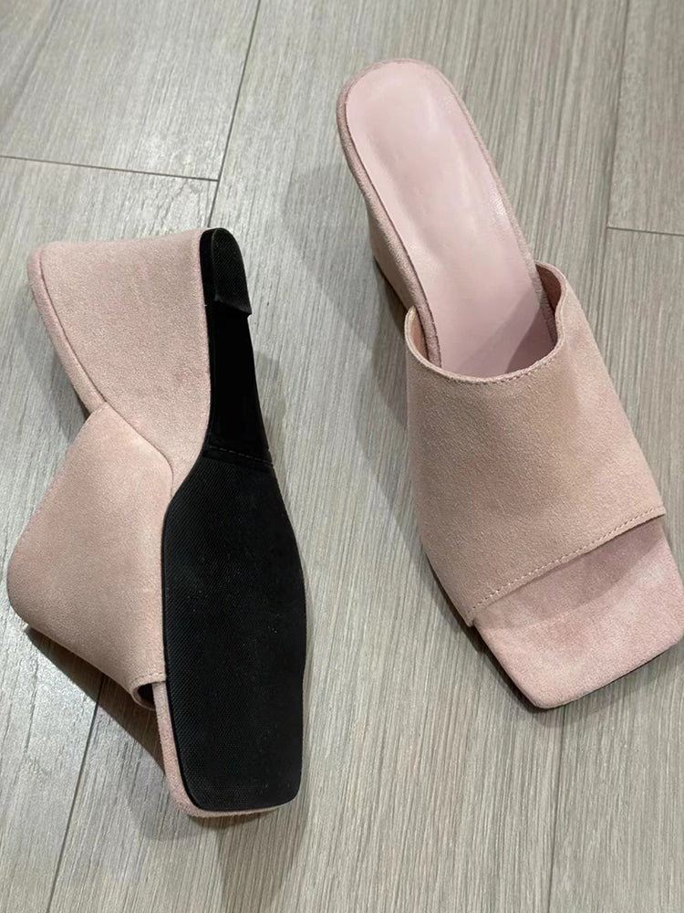 Retro casual wedge heel outer wear flip flops