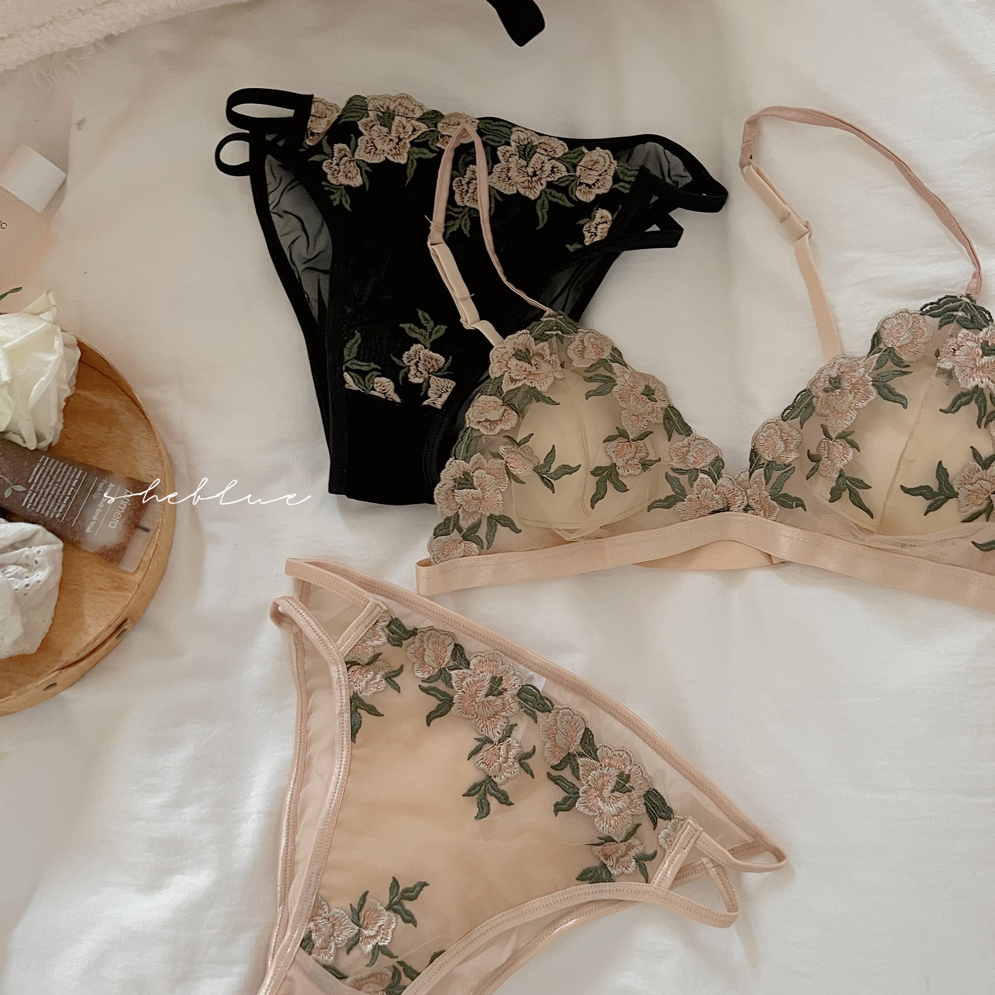 French retro sexy bra set ultra-thin