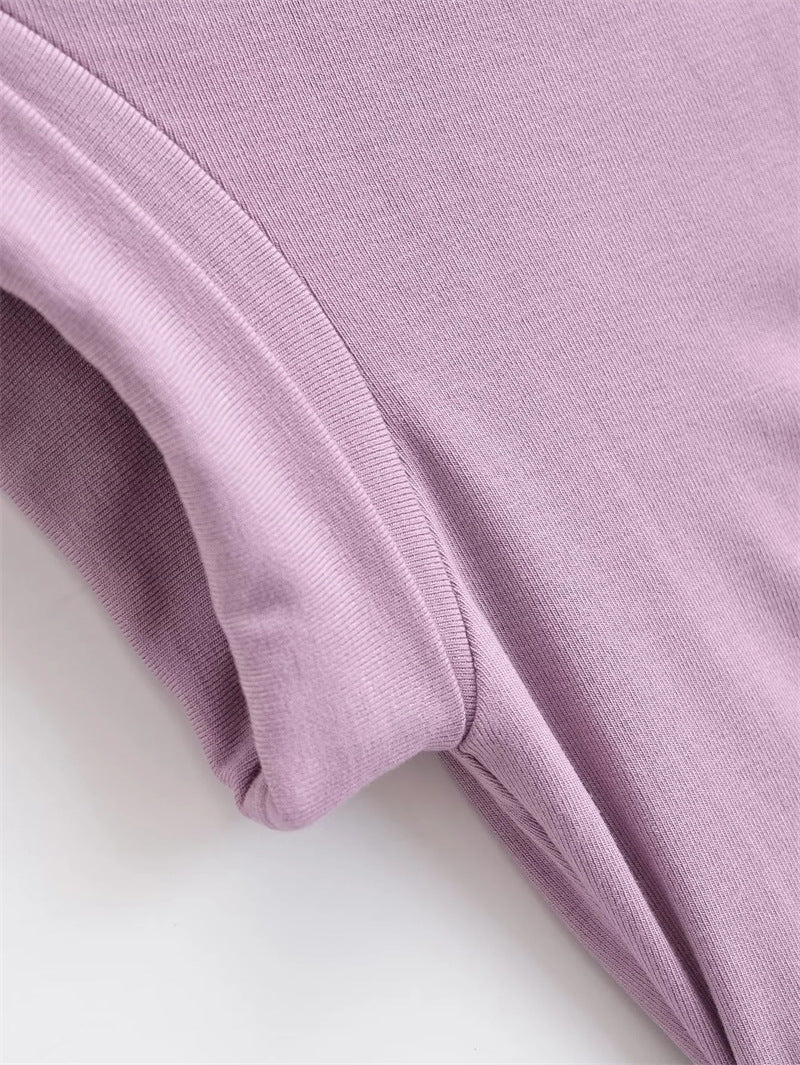 European and American off-shoulder T-shirts with irregular designs