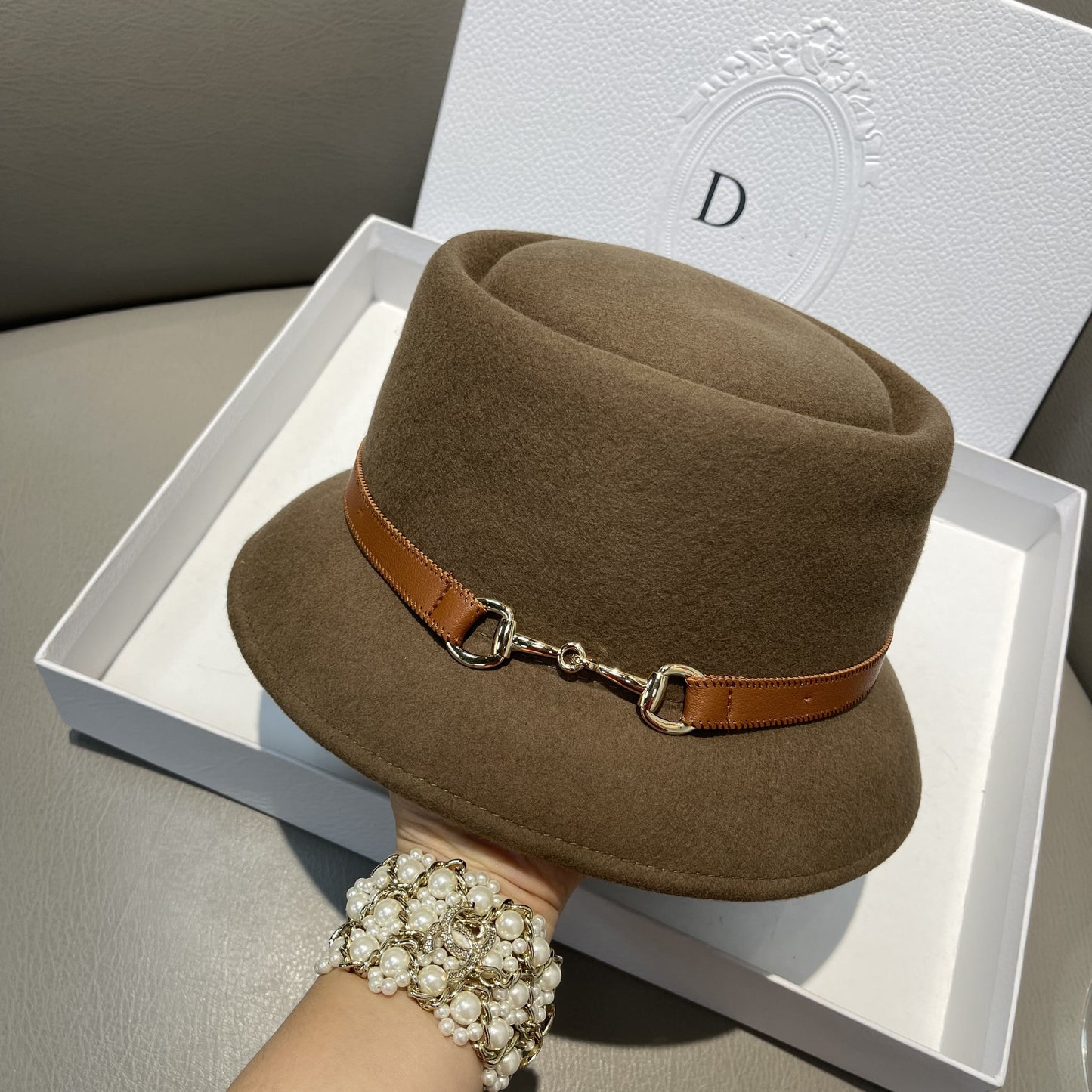 British vintage pure wool basin hat