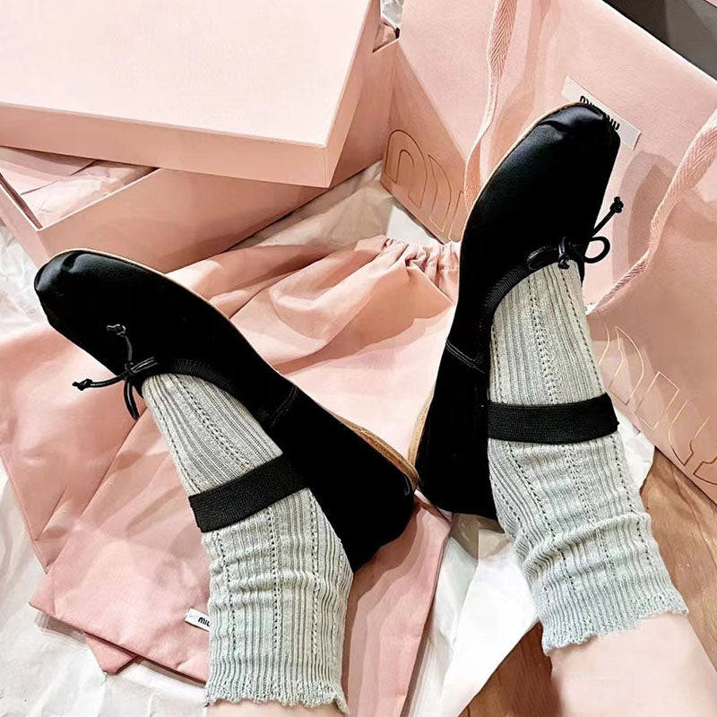 Korean style round toe shallow flat ballet shoes