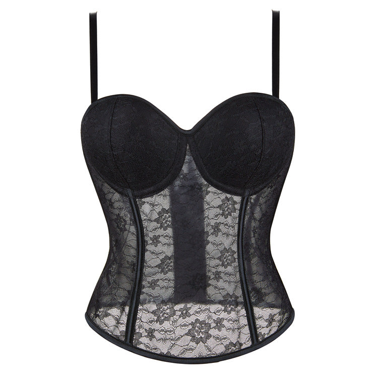 European and American hotties sexy mesh fishbone suspenders