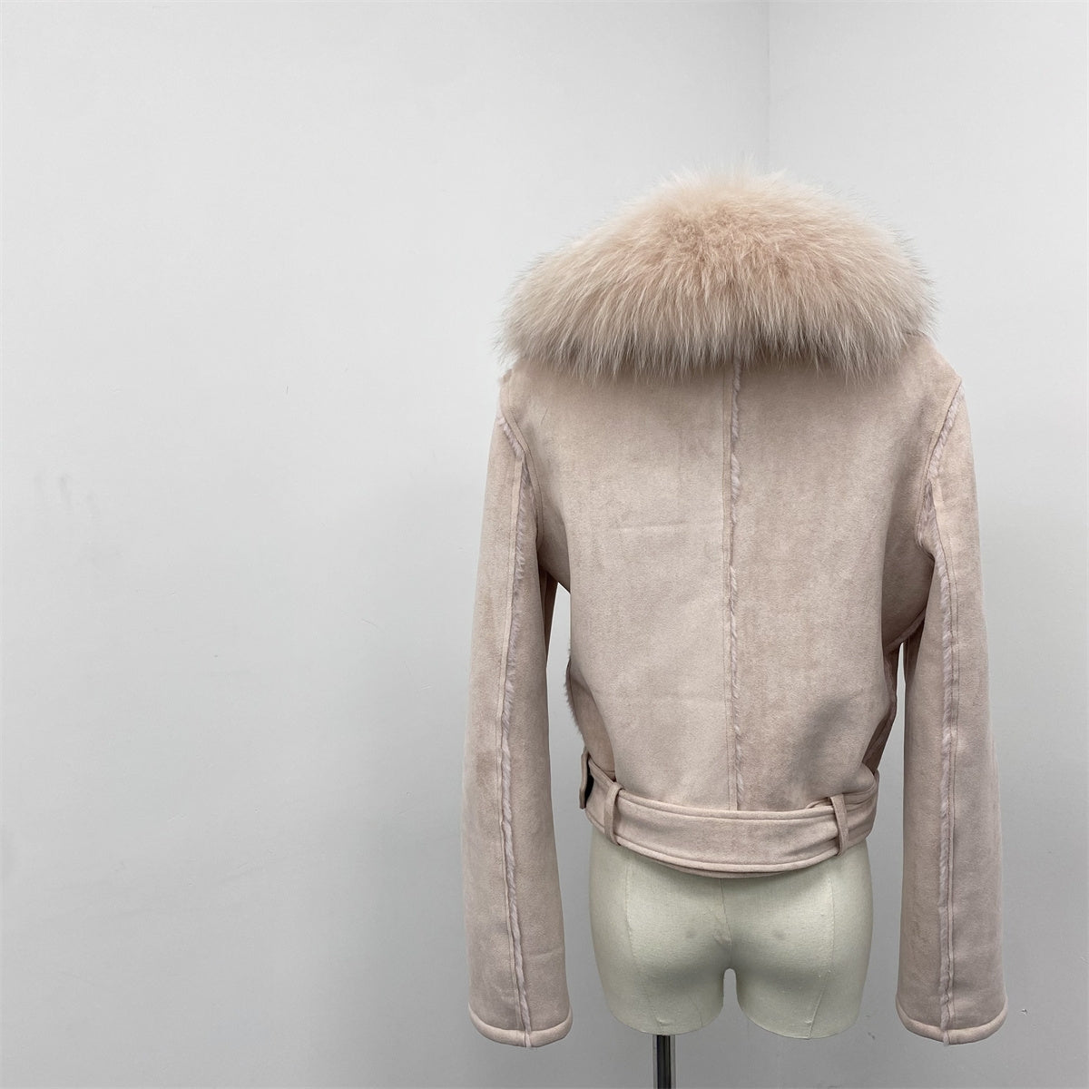 Fox fur biker jacket
