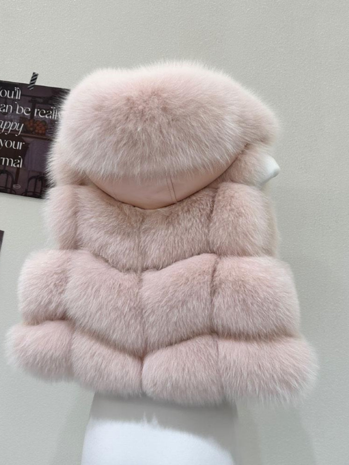 Fox fur hooded vest