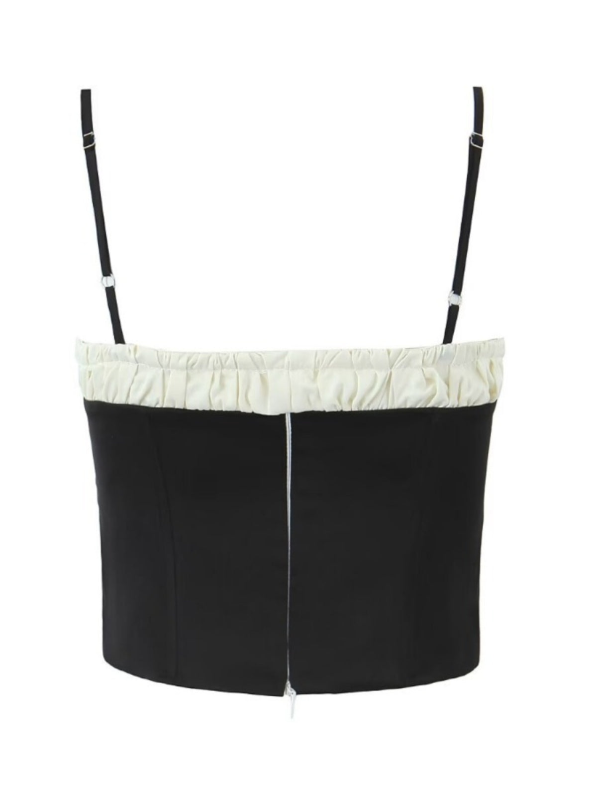 Pleated paneled lace-up cropped crop top