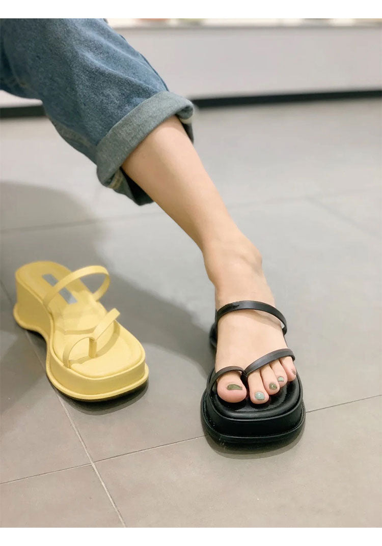 Fairy style platform flip-flops beach slippers