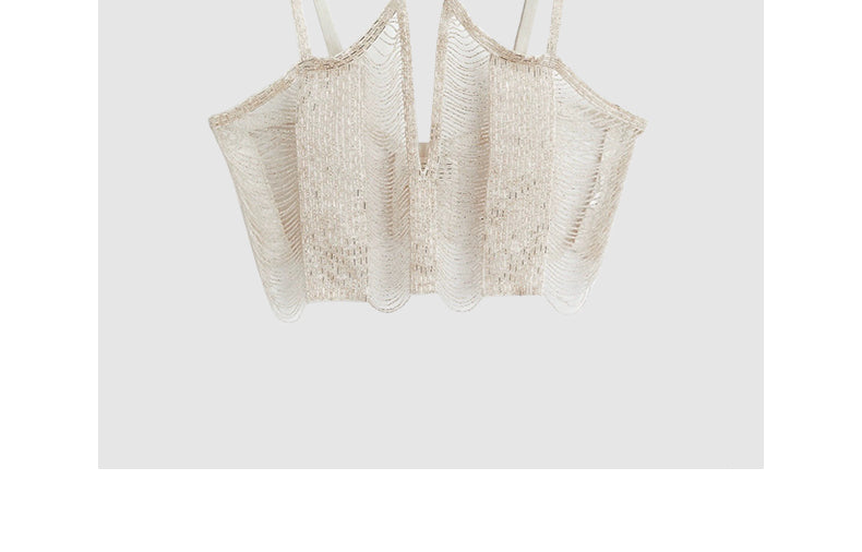 Knitted halter neck short vest