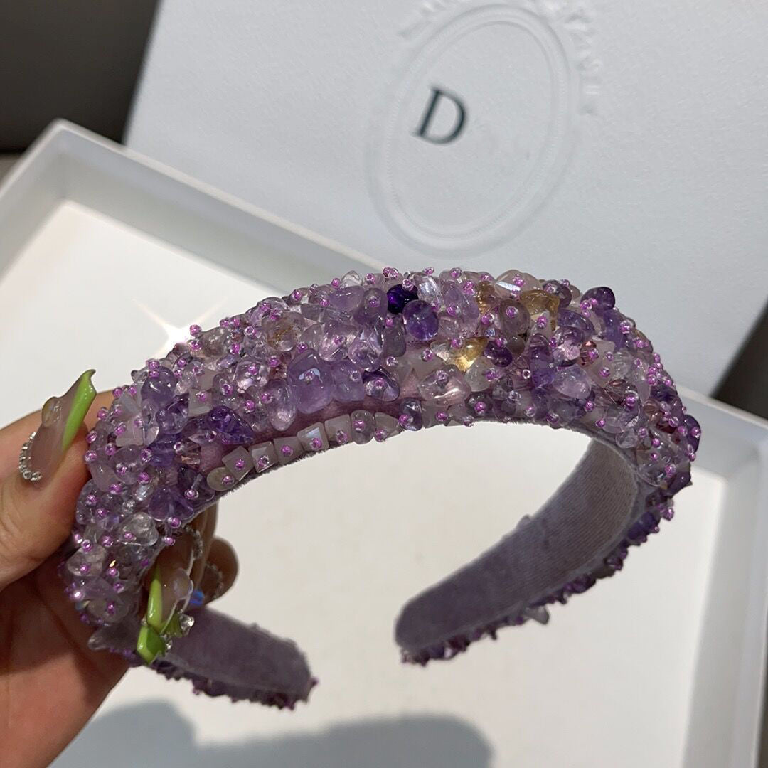 Korean style retro diamond purple hair accessory