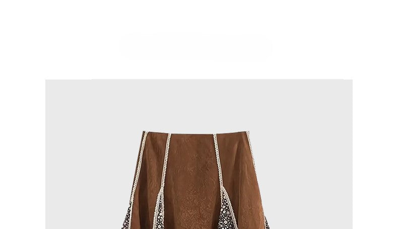 Suede patchwork floral skirt