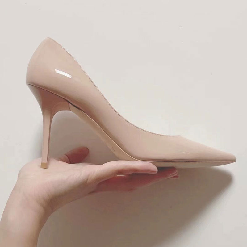 Stylish Patent Leather Banquet Sexy High Heels Trend