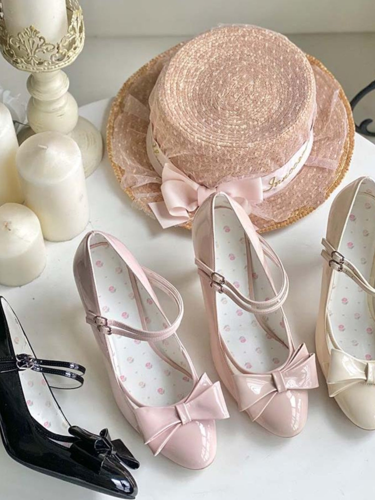 Original bow stiletto pointed toe women's shoes