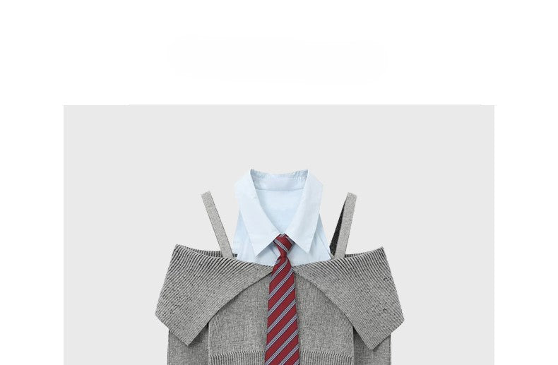 Preppy style short camisole sweater