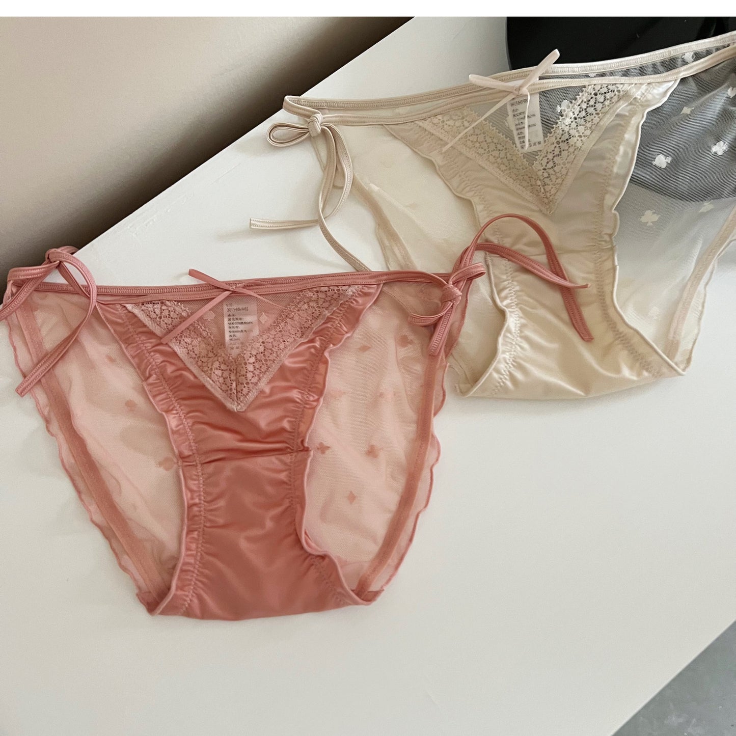 French luxury satin lace briefs