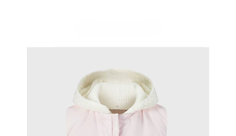 Hooded down vest with contrasting colors