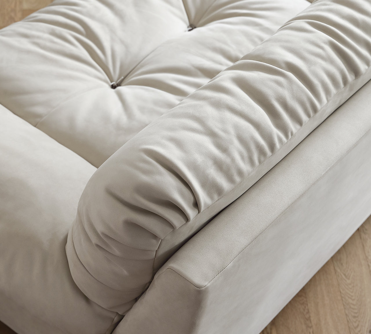 Cloud sofa cream style living room designer straight matte fabric retro sofa