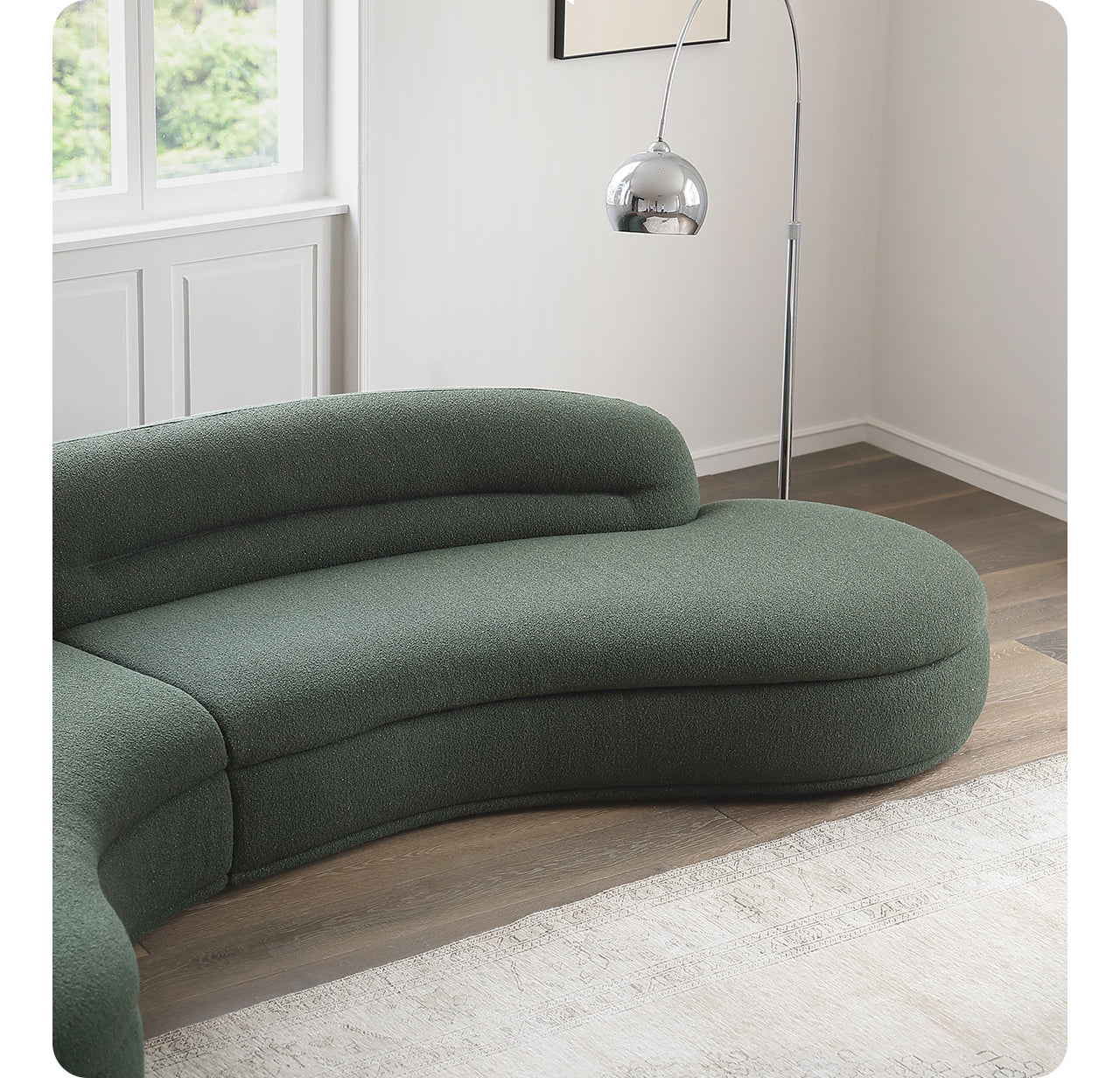 Retro sofa crescent sofa curved designer moon sofa villa double-sided fabric sofa