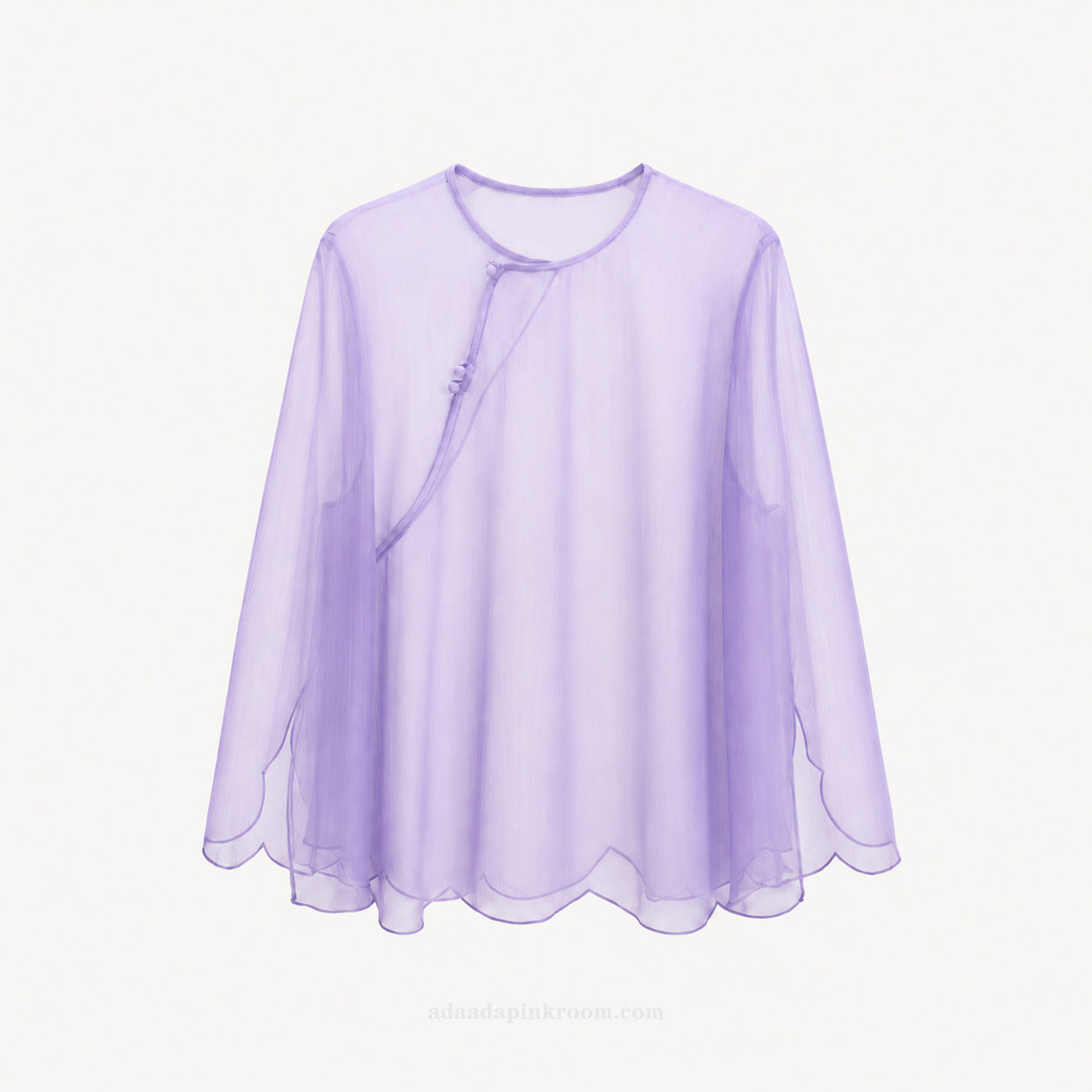SHEER SCALLOPED ORGANZA TOP