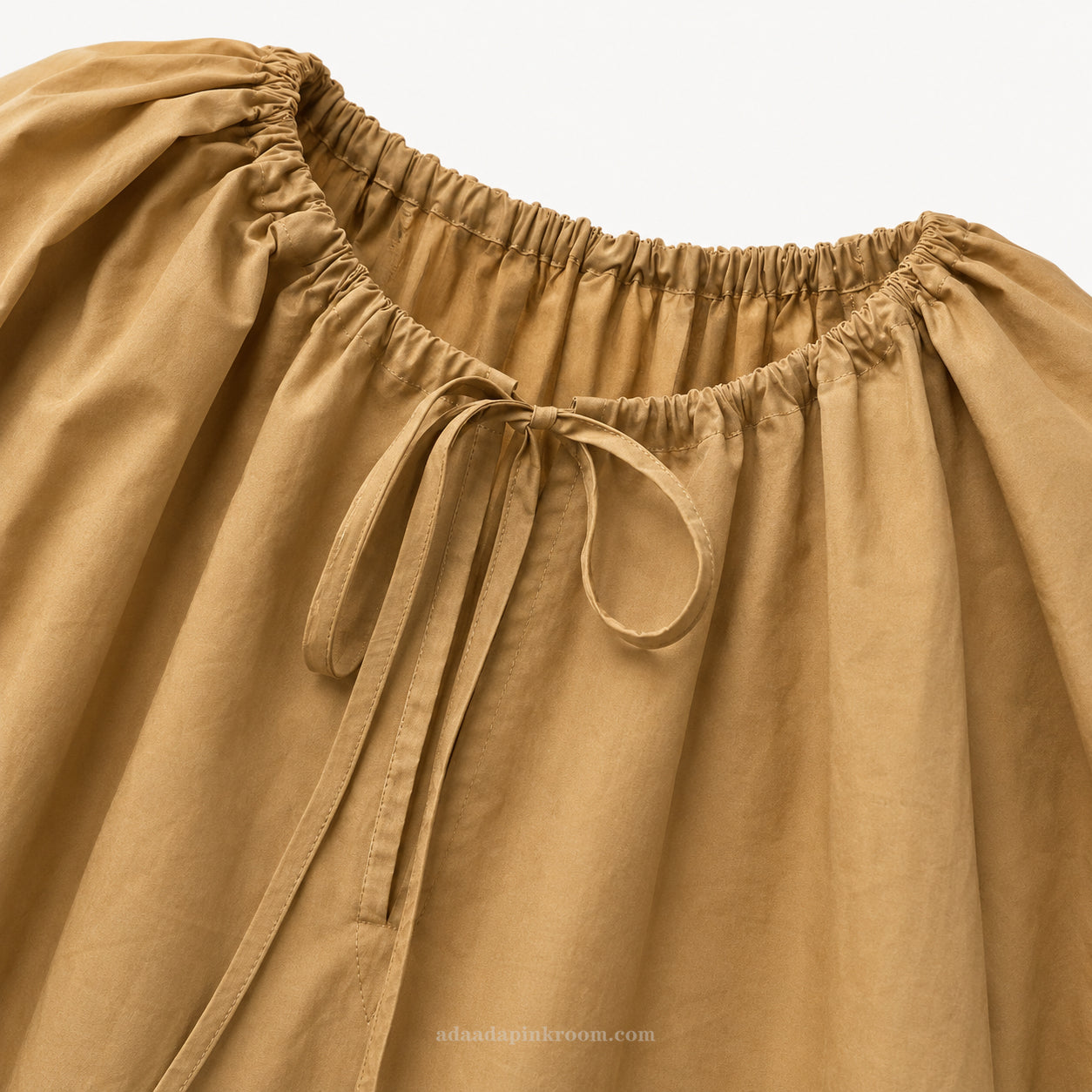 Gathered Tie-Neck Puff Sleeve Blouse