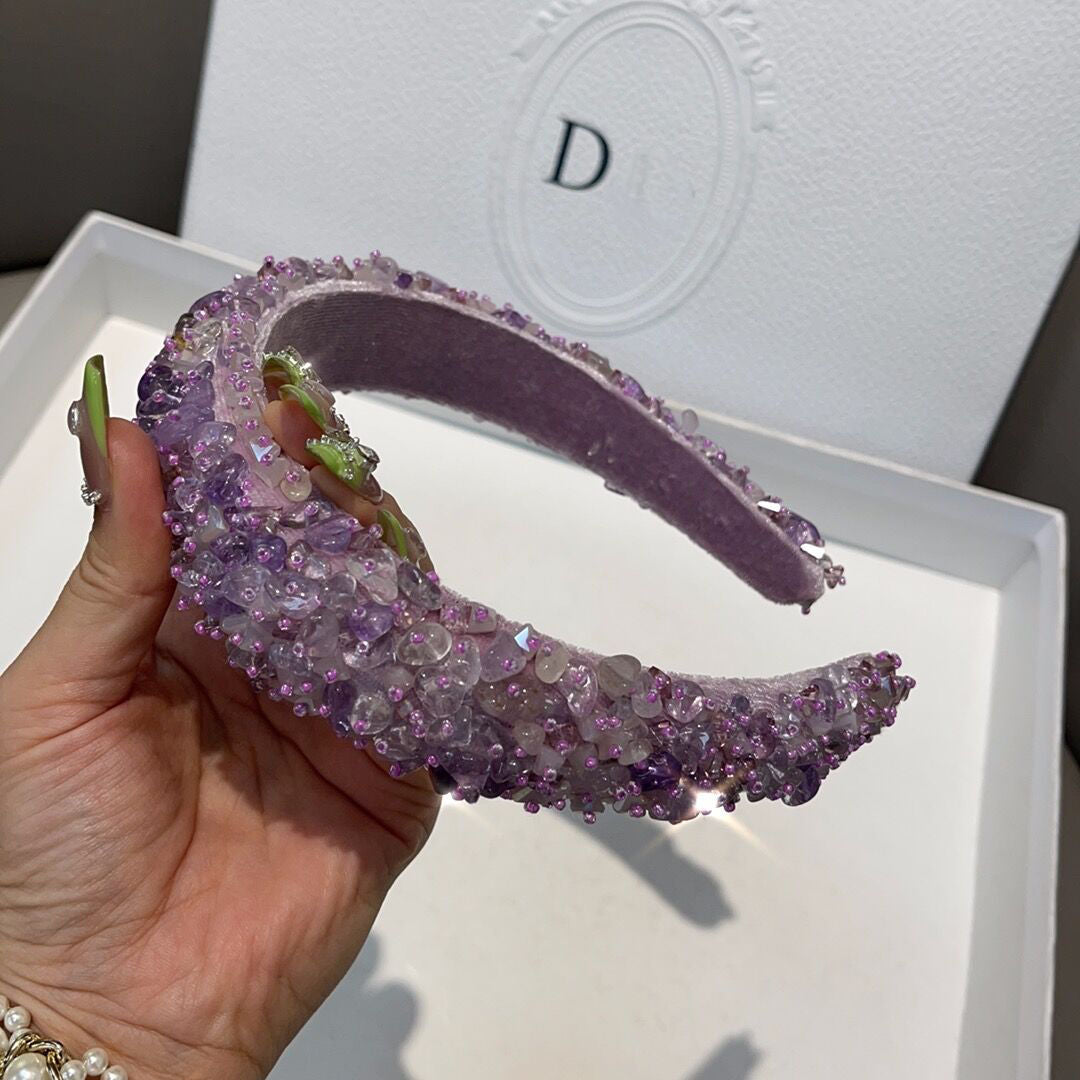 Korean style retro diamond purple hair accessory