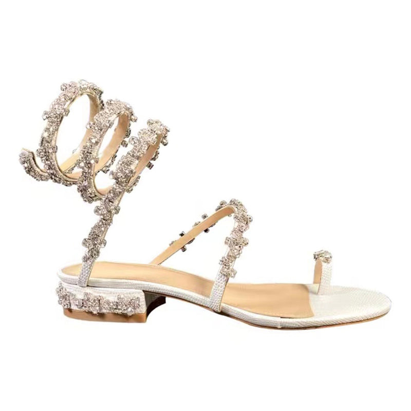 Sexy thong rhinestone sandals