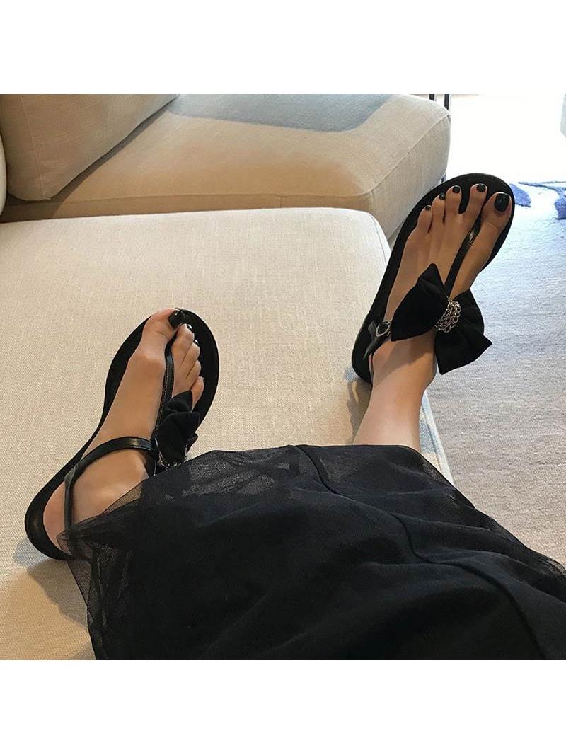French bow chain thong beach Roman shoes