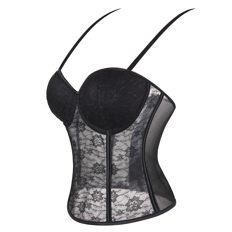 European and American hotties sexy mesh fishbone suspenders