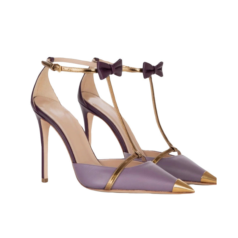 Pointed bow toe cap sandals