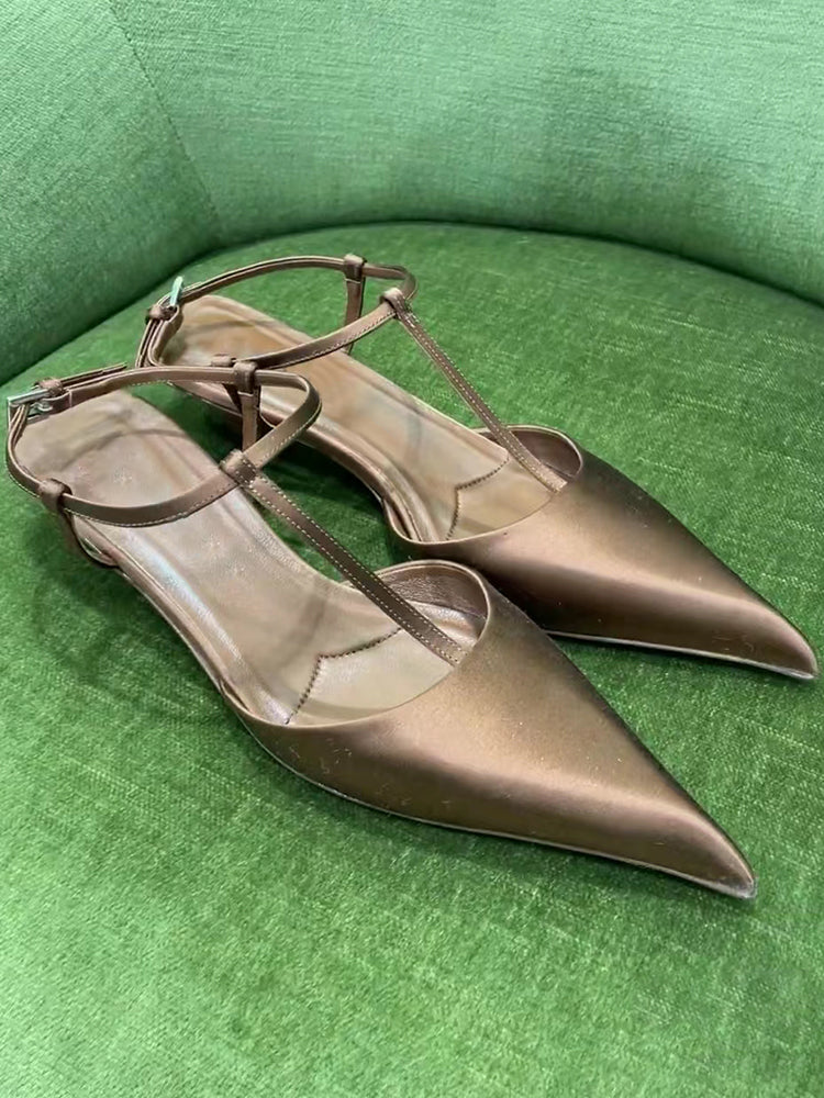 Triangle heel cap toe sandals