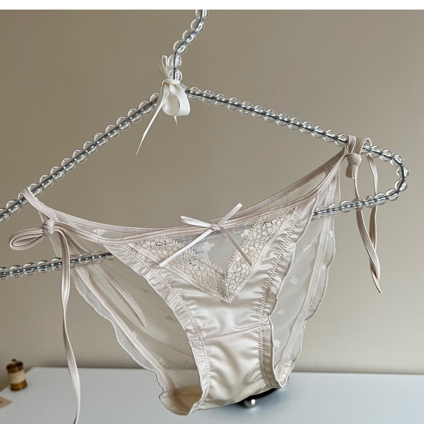 French luxury satin lace briefs
