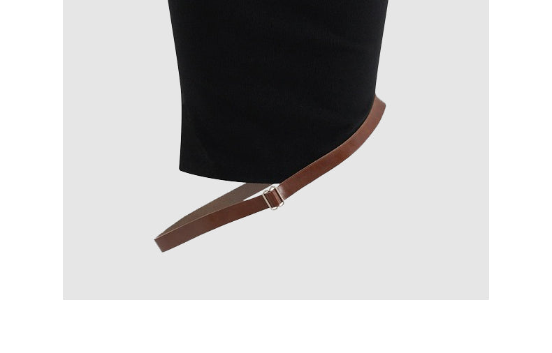 Black camisole short spliced belt