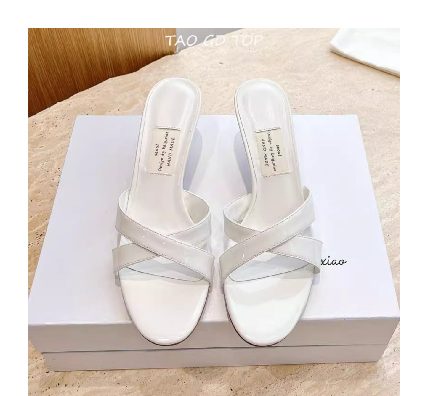 Women's cross strap french stiletto sandals