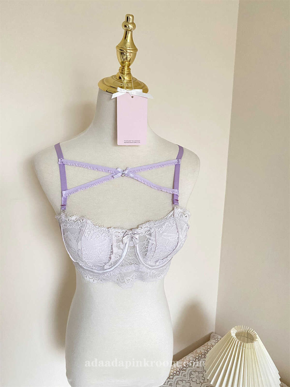 Purple lace underwear tube top thin inside