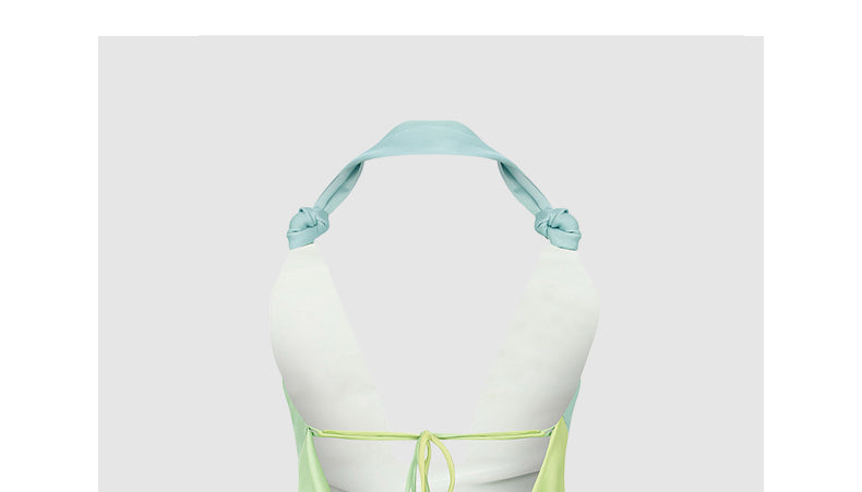 French halterneck vest with sexy swing neck design
