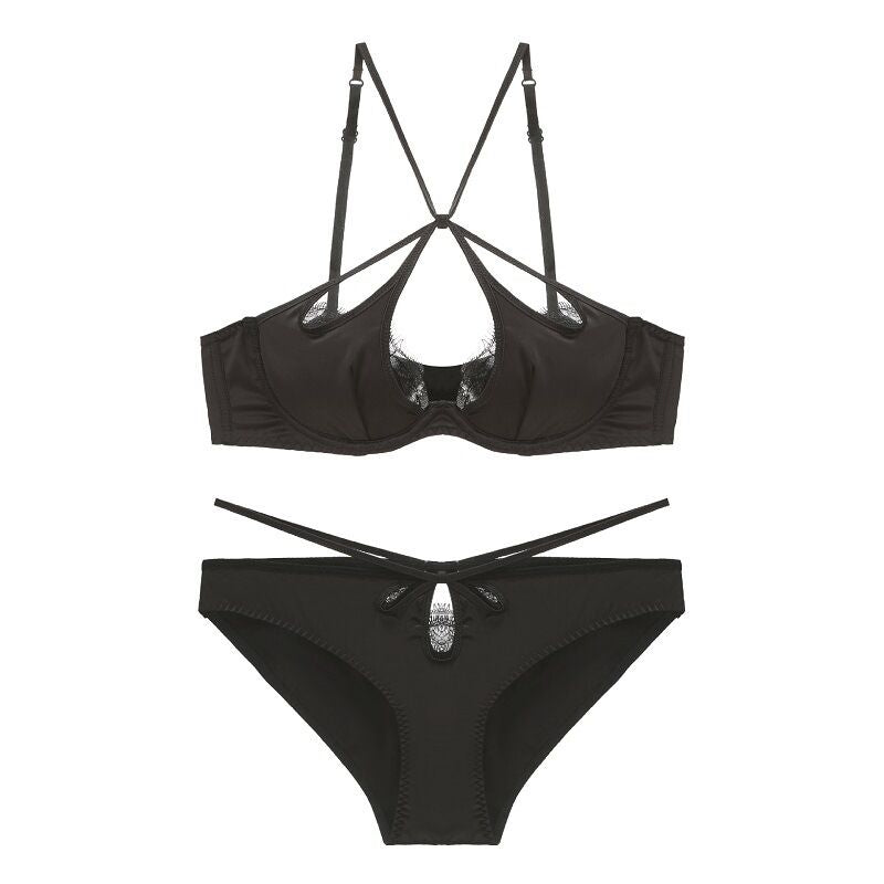 Sexy satin cross strap bra